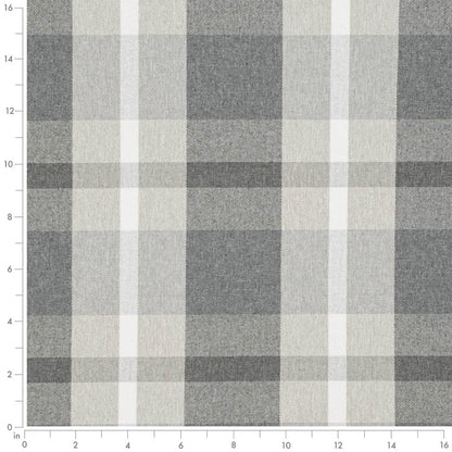 D3514 Plaid Carbon Grey & Silver Charlotte Fabrics