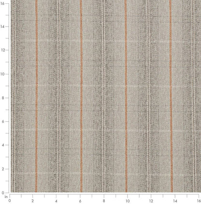 D3520 Plaid Pumice Grey & Silver,Orange & Rust Charlotte Fabrics