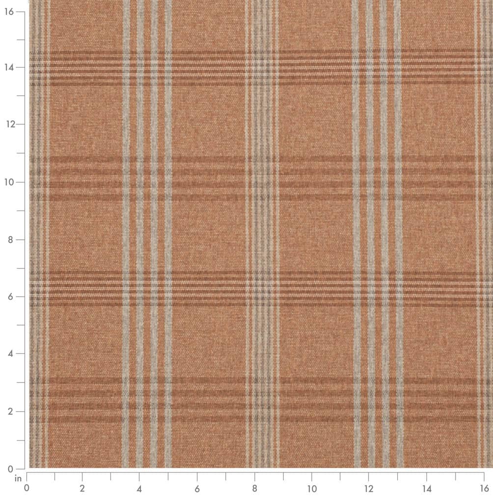 D3523 Plaid Ginger Orange & Rust Charlotte Fabrics