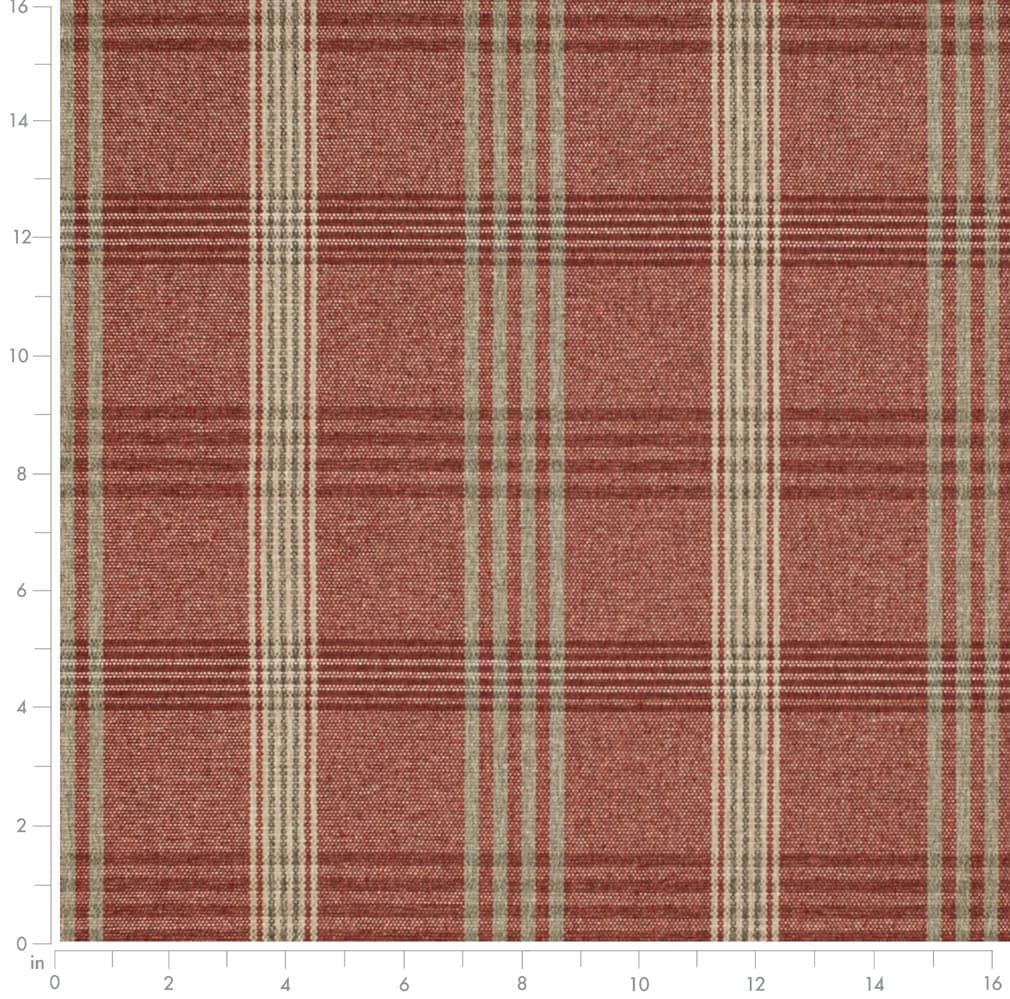 D3525 Plaid Brick Red & Burgundy Charlotte Fabrics