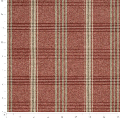 D3525 Plaid Brick Red & Burgundy Charlotte Fabrics