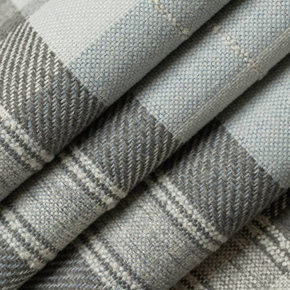 D3527 Plaid Glacier Blue,Grey & Silver Charlotte Fabrics