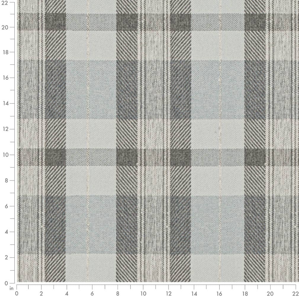 D3527 Plaid Glacier Blue,Grey & Silver Charlotte Fabrics