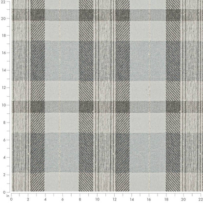 D3527 Plaid Glacier Blue,Grey & Silver Charlotte Fabrics