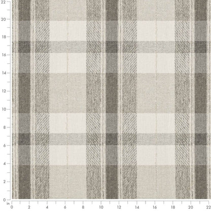 D3528 Plaid Mushroom Beige & Taupe,Brown,Grey & Silver Charlotte Fabrics