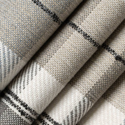 D3529 Plaid Cinder Beige & Taupe,Grey & Silver Charlotte Fabrics