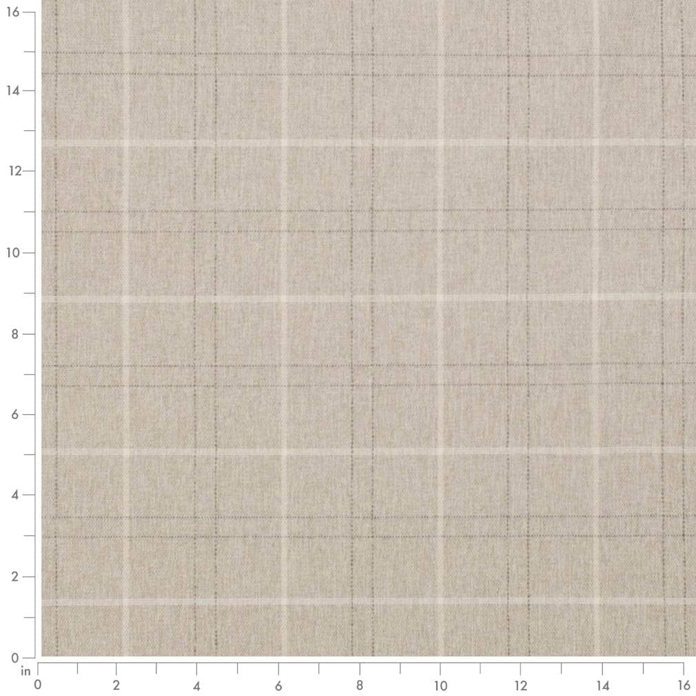 D3535 Plaid Cream Beige & Taupe Charlotte Fabrics