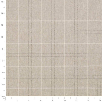 D3535 Plaid Cream Beige & Taupe Charlotte Fabrics
