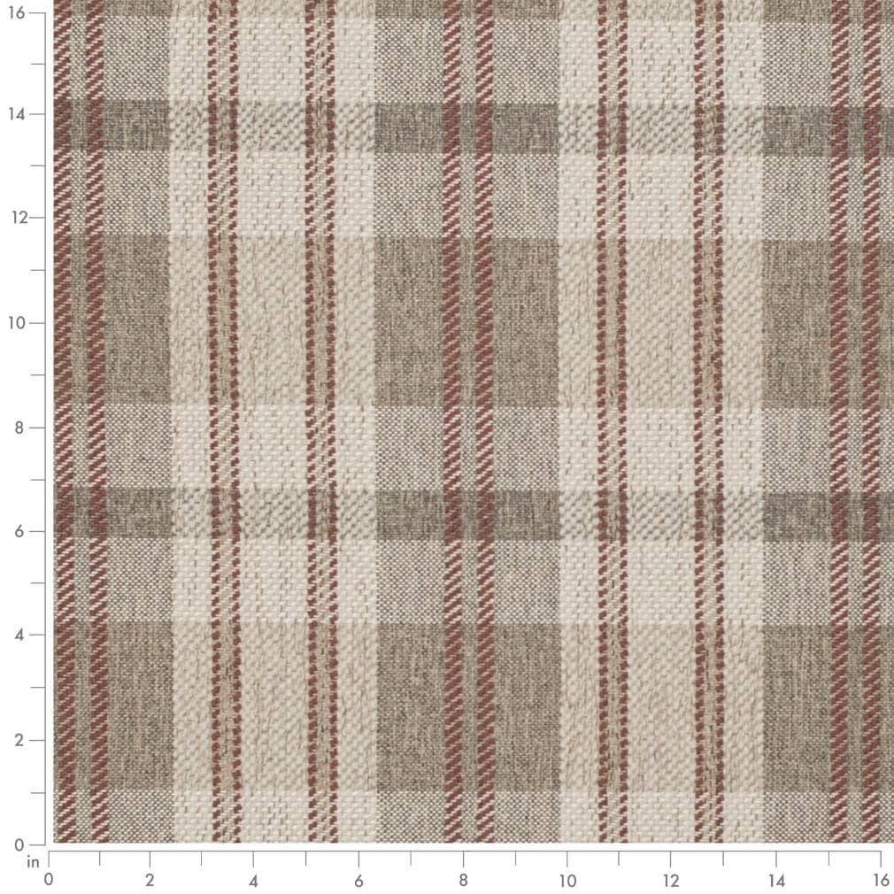 D3541 Plaid Barnwood Brown,Orange & Rust Charlotte Fabrics