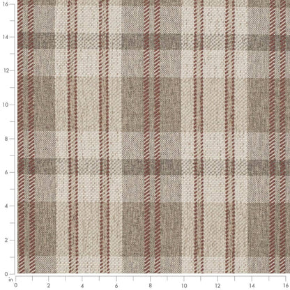 D3541 Plaid Barnwood Brown,Orange & Rust Charlotte Fabrics