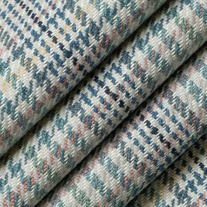 D3546 Check & Houndstooth,Plaid Seaglass Aqua & Teal Charlotte Fabrics