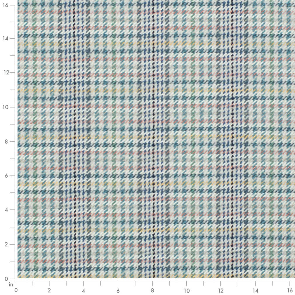 D3546 Check & Houndstooth,Plaid Seaglass Aqua & Teal Charlotte Fabrics