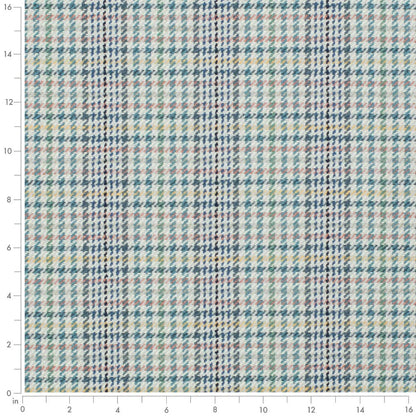D3546 Check & Houndstooth,Plaid Seaglass Aqua & Teal Charlotte Fabrics