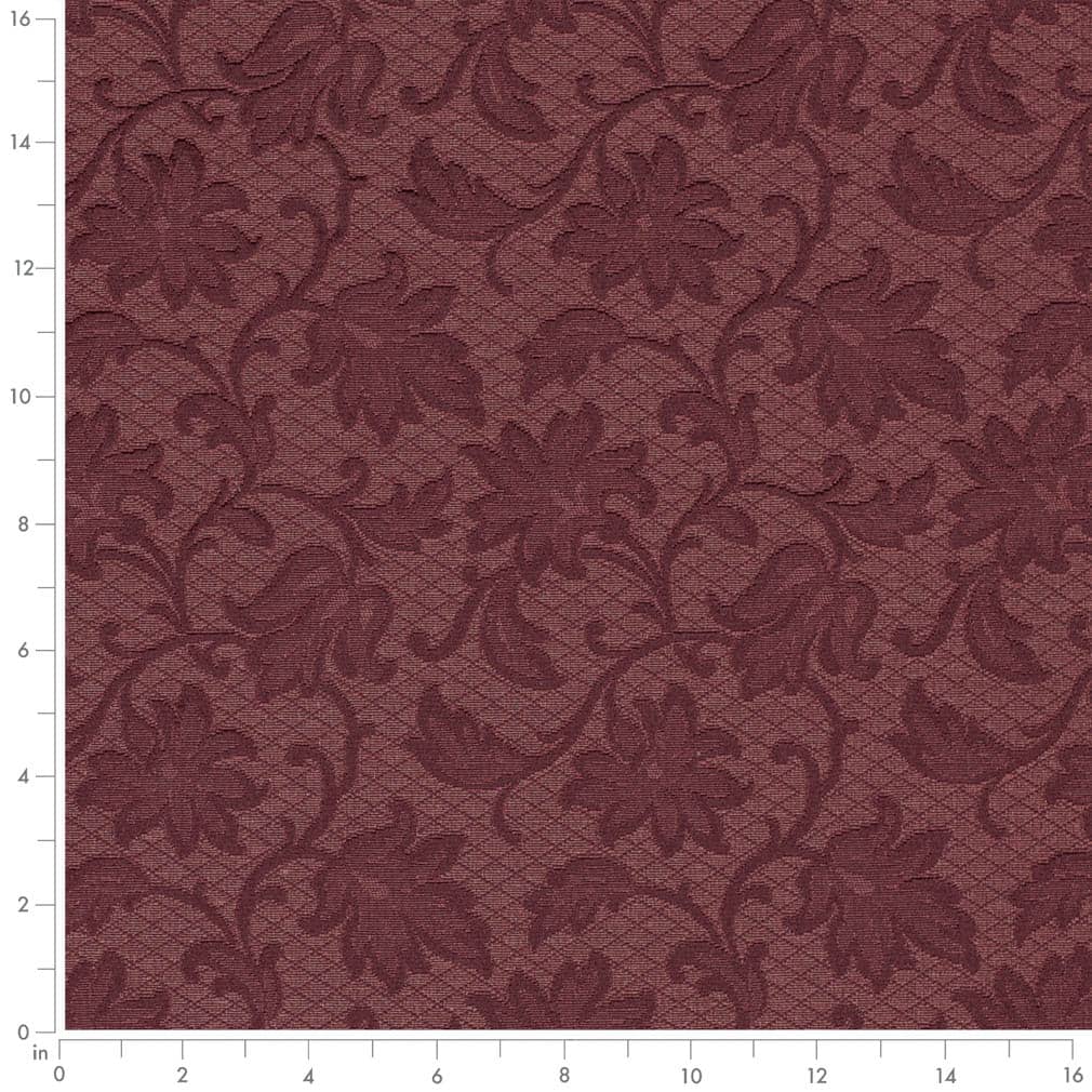 D3551 Floral,Leaves Merlot Floral Red & Burgundy Charlotte Fabrics