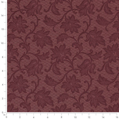 D3551 Floral,Leaves Merlot Floral Red & Burgundy Charlotte Fabrics