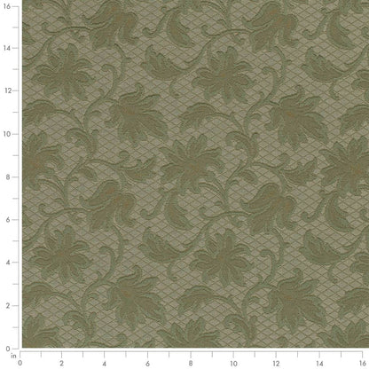 D3556 Floral,Leaves Olive Floral Green Charlotte Fabrics