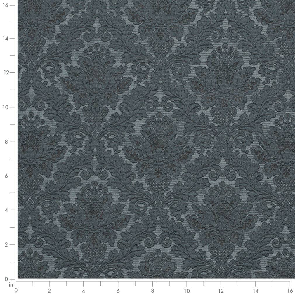 D3568 Damask Indigo Damask Blue Charlotte Fabrics