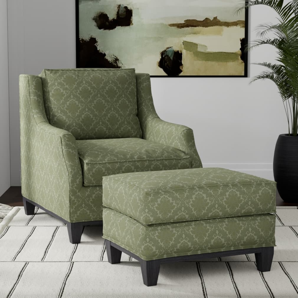 D3570 Damask Olive Damask Green Charlotte Fabrics
