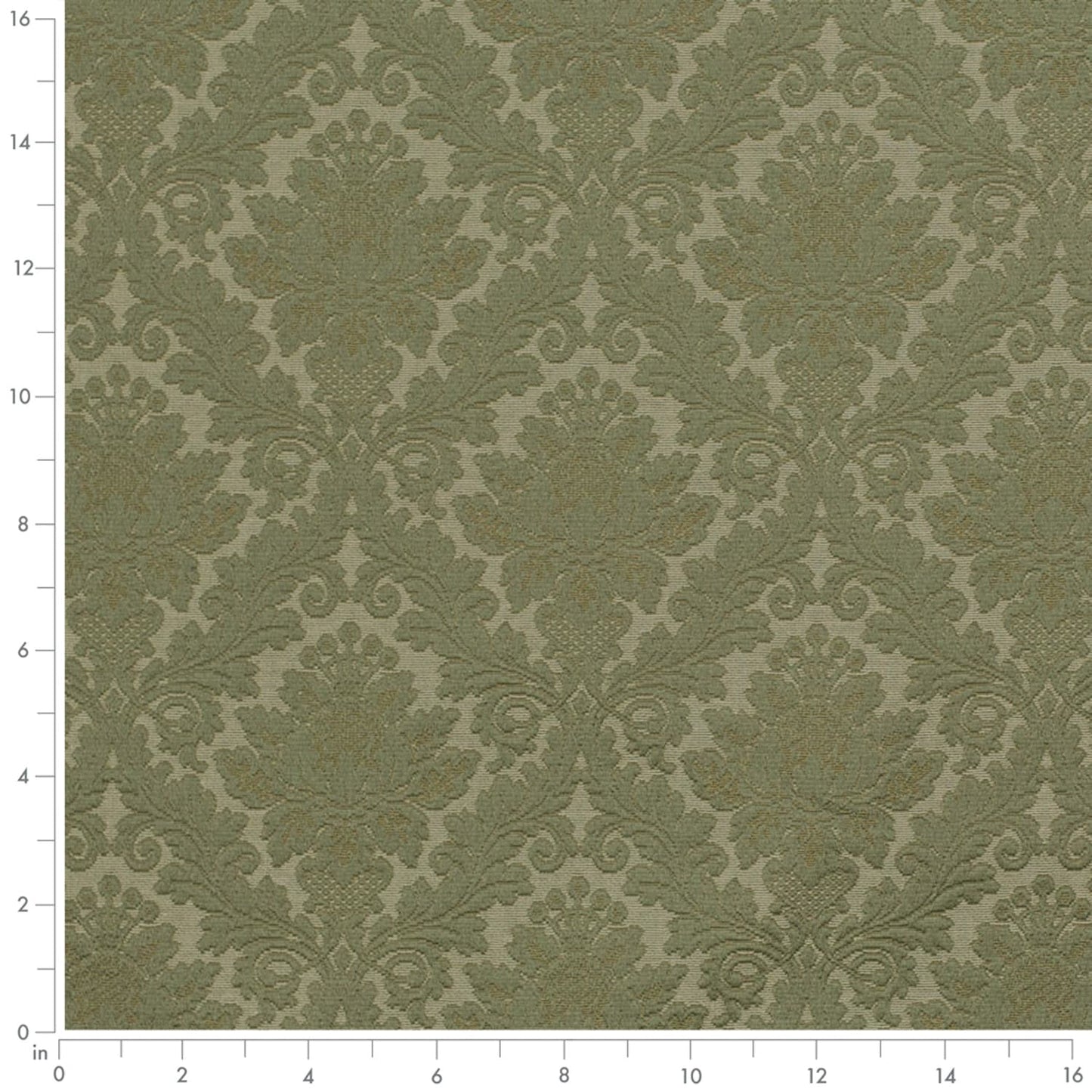 D3570 Damask Olive Damask Green Charlotte Fabrics