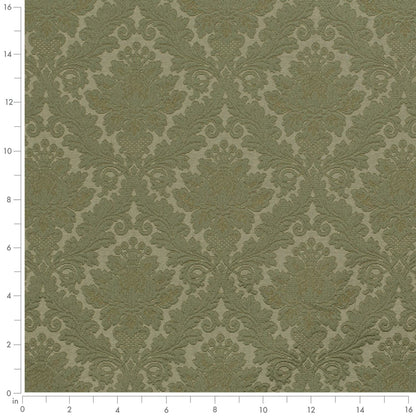 D3570 Damask Olive Damask Green Charlotte Fabrics