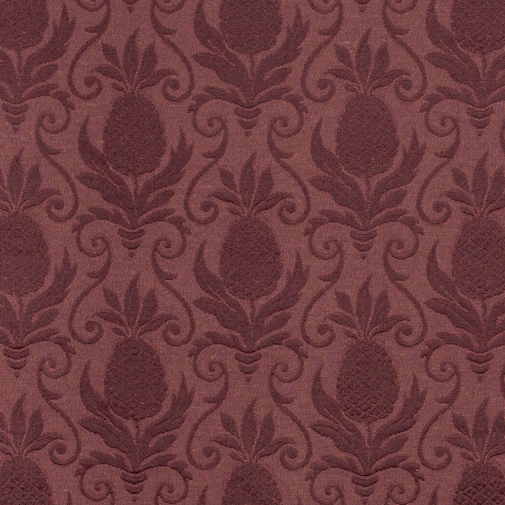 D3572 Damask,Novelty Merlot Pineapple Red & Burgundy Charlotte Fabrics