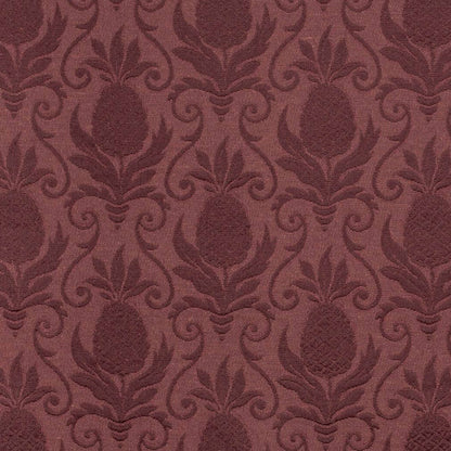 D3572 Damask,Novelty Merlot Pineapple Red & Burgundy Charlotte Fabrics