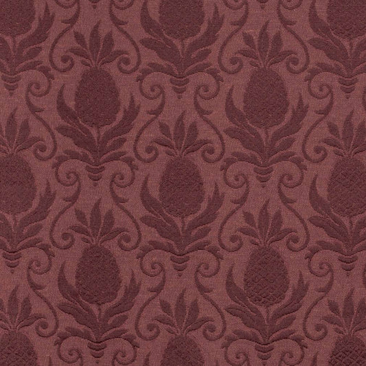D3572 Damask,Novelty Merlot Pineapple Red & Burgundy Charlotte Fabrics