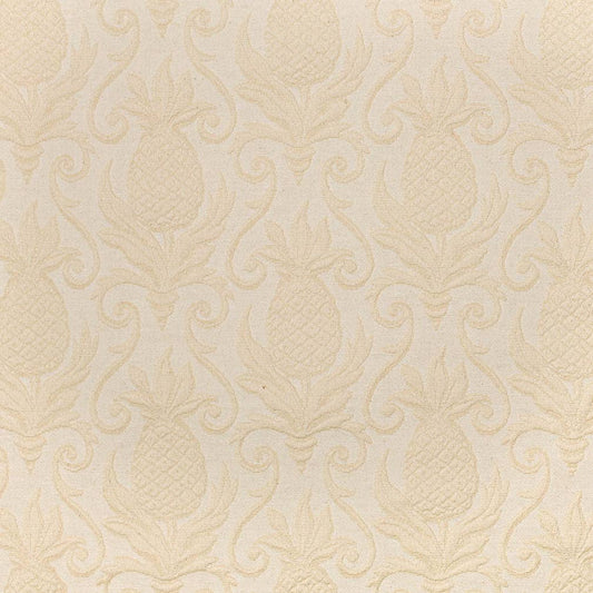D3573 Damask,Novelty Cream Pineapple Beige & Taupe Charlotte Fabrics
