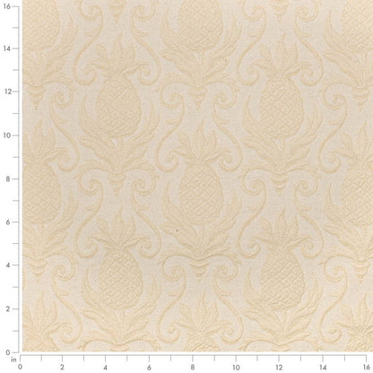 D3573 Damask,Novelty Cream Pineapple Beige & Taupe Charlotte Fabrics