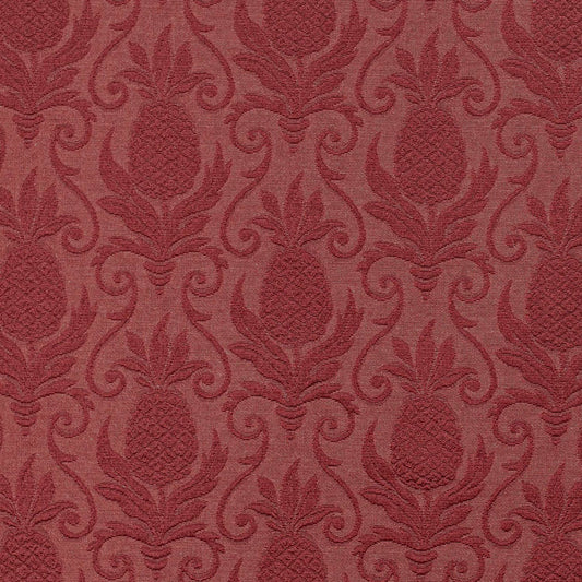 D3574 Damask,Novelty Red Pineapple Red & Burgundy Charlotte Fabrics
