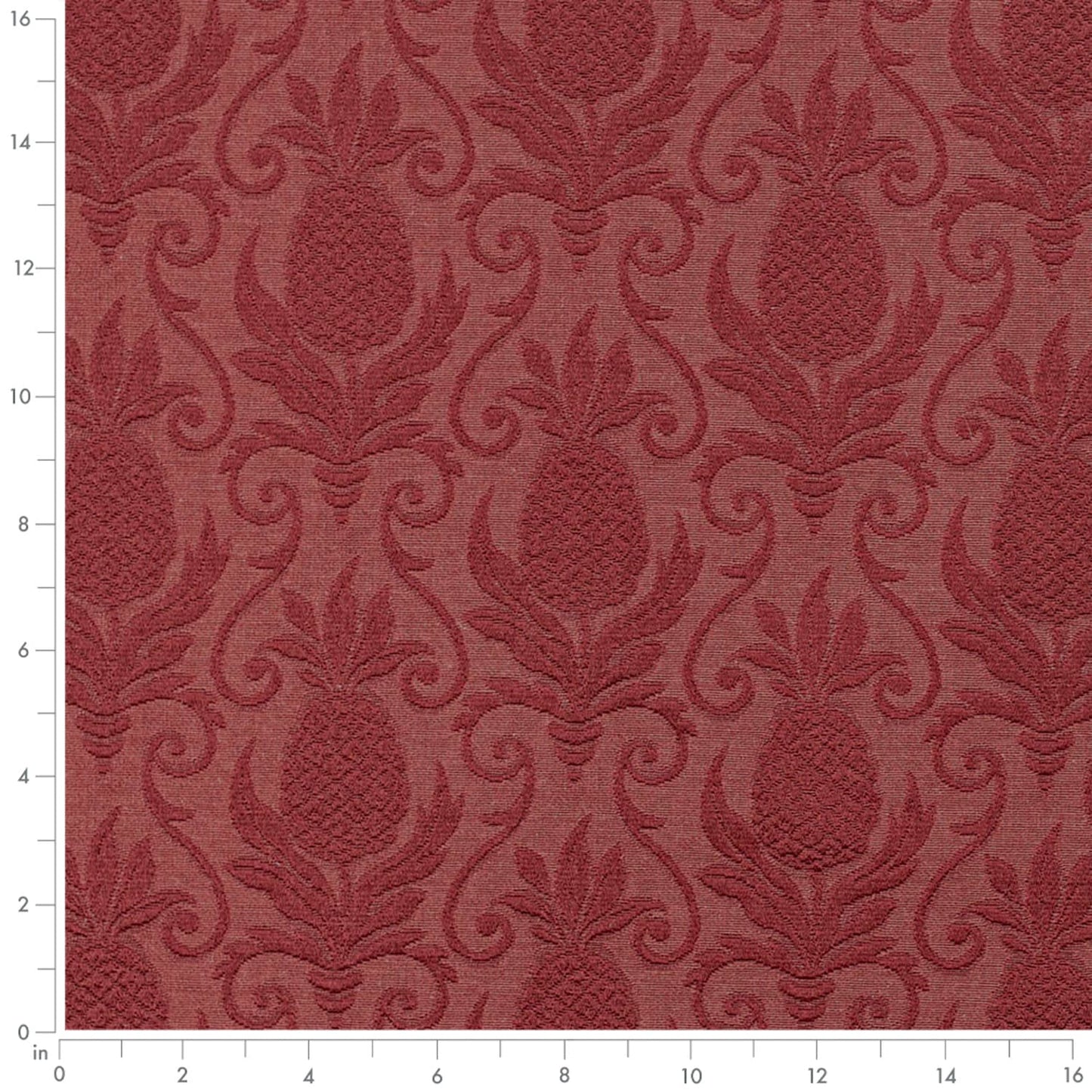D3574 Damask,Novelty Red Pineapple Red & Burgundy Charlotte Fabrics