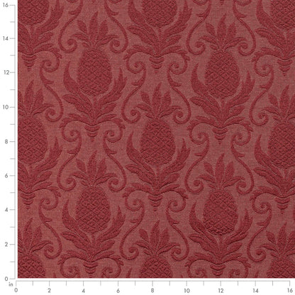 D3574 Damask,Novelty Red Pineapple Red & Burgundy Charlotte Fabrics