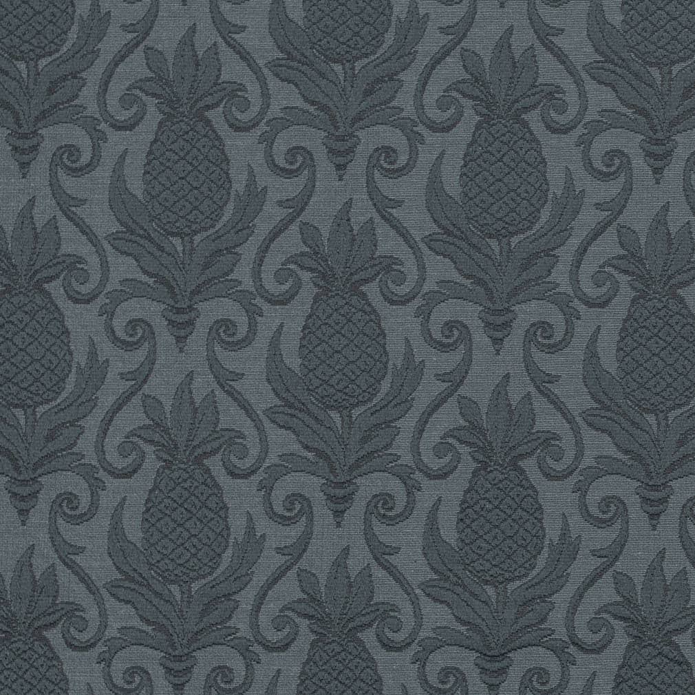 D3575 Damask,Novelty Indigo Pineapple Blue Charlotte Fabrics