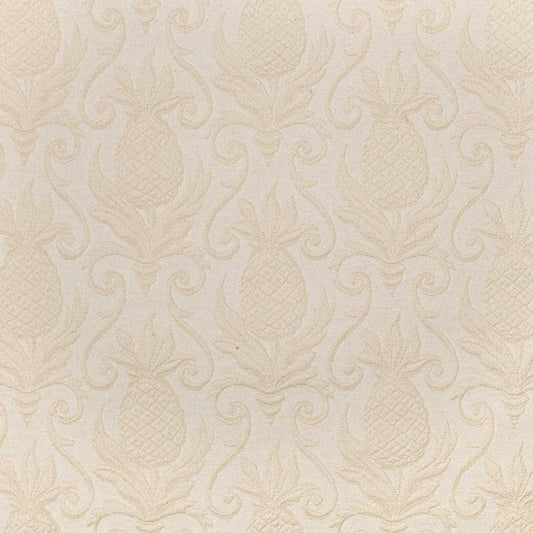 D3576 Damask,Novelty Pearl Pineapple White & Ivory Charlotte Fabrics