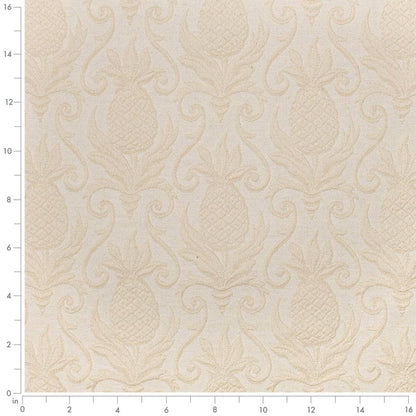 D3576 Damask,Novelty Pearl Pineapple White & Ivory Charlotte Fabrics