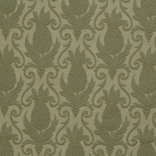D3577 Damask,Novelty Olive Pineapple Green Charlotte Fabrics