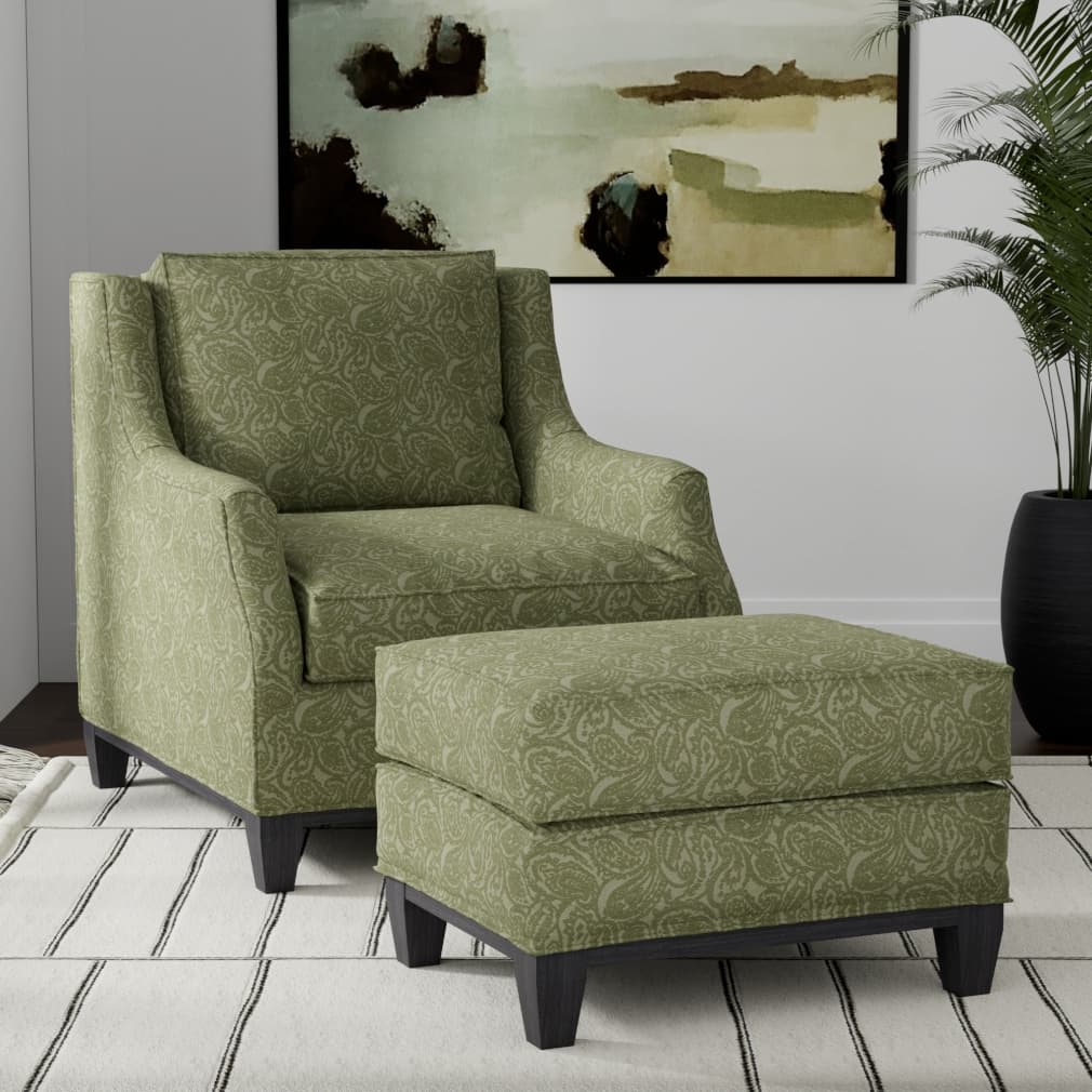 D3584 Paisley Olive Paisley Green Charlotte Fabrics