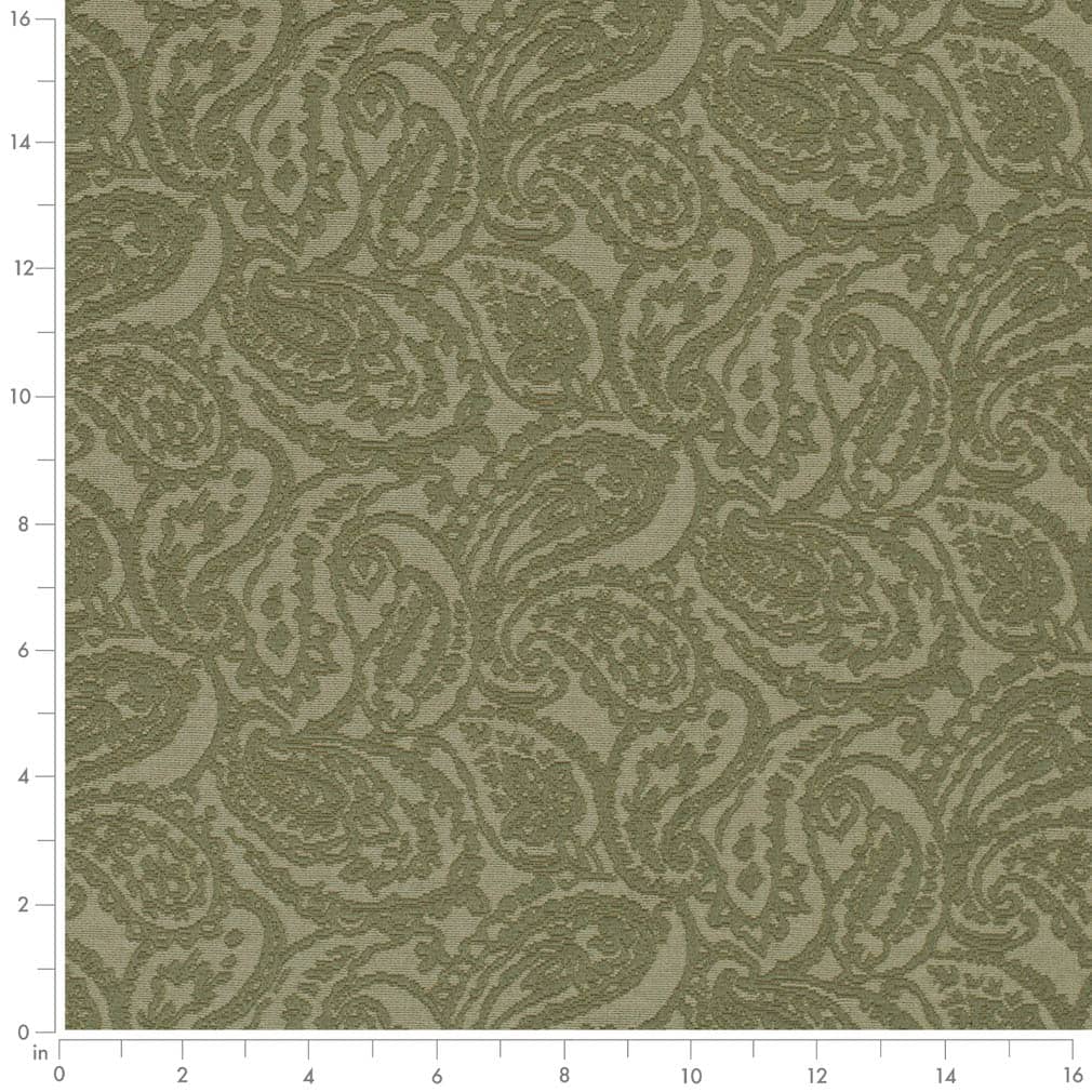D3584 Paisley Olive Paisley Green Charlotte Fabrics