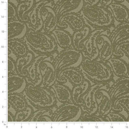D3584 Paisley Olive Paisley Green Charlotte Fabrics
