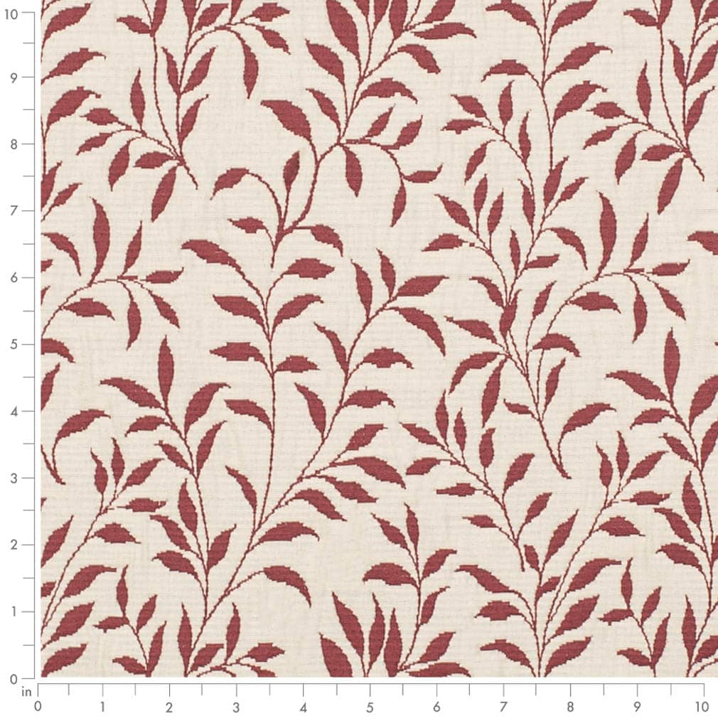 D3585 Leaves Ruby Vine Red & Burgundy Charlotte Fabrics