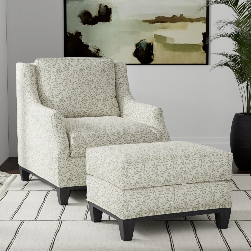 D3586 Leaves Green Vine Green Charlotte Fabrics