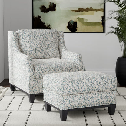 D3587 Leaves Blue Vine Blue Charlotte Fabrics