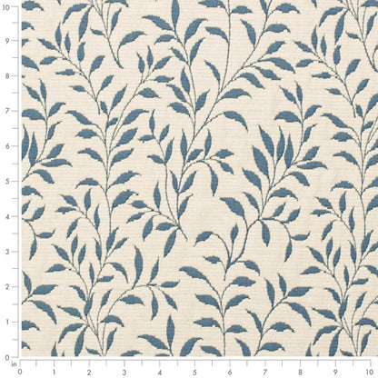 D3587 Leaves Blue Vine Blue Charlotte Fabrics
