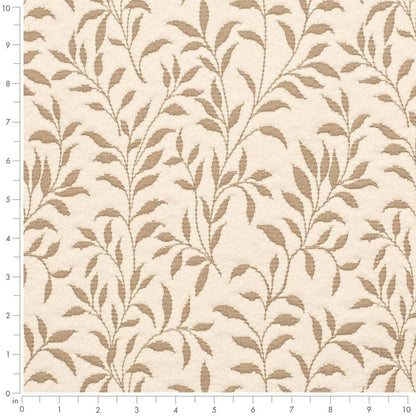 D3589 Leaves Tan Vine Beige & Taupe Charlotte Fabrics
