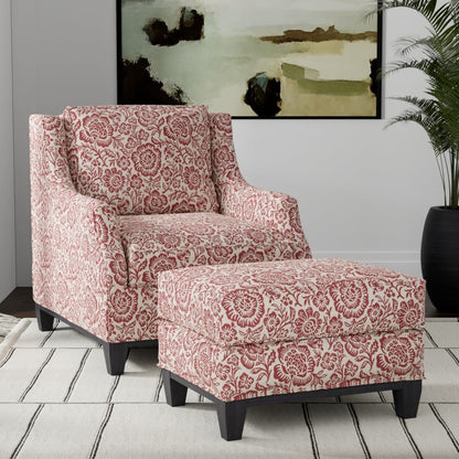 D3590 Floral Ruby Bloom Red & Burgundy Charlotte Fabrics
