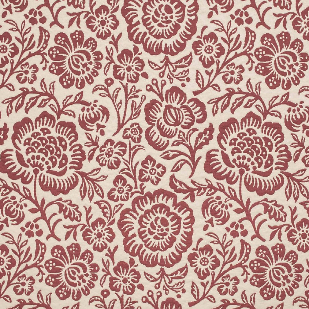 D3590 Floral Ruby Bloom Red & Burgundy Charlotte Fabrics
