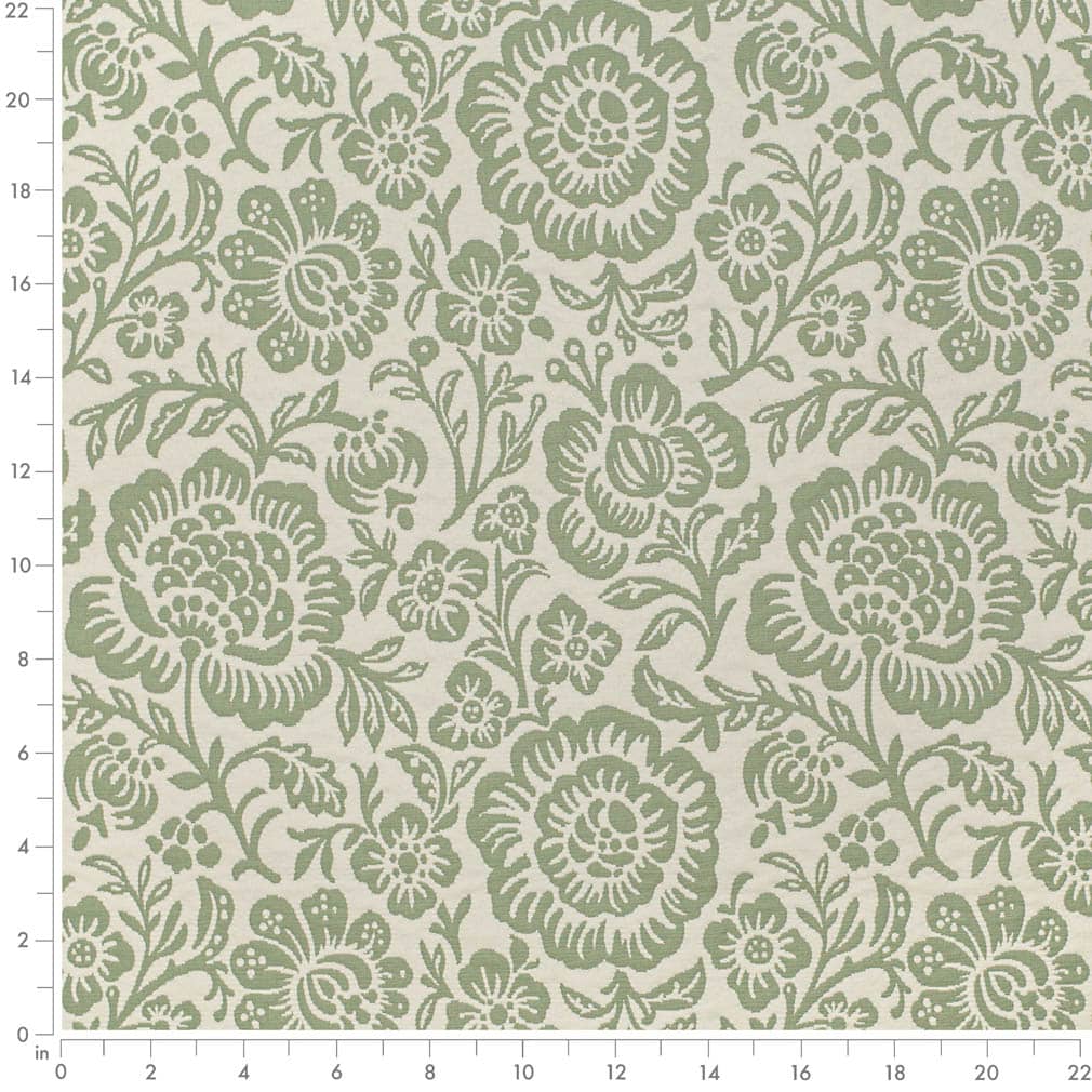 D3591 Floral Green Bloom Green Charlotte Fabrics