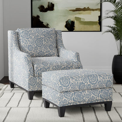 D3592 Floral Blue Bloom Blue Charlotte Fabrics