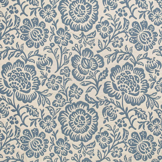 D3592 Floral Blue Charlotte Fabrics Matelasse,Woven Patterns