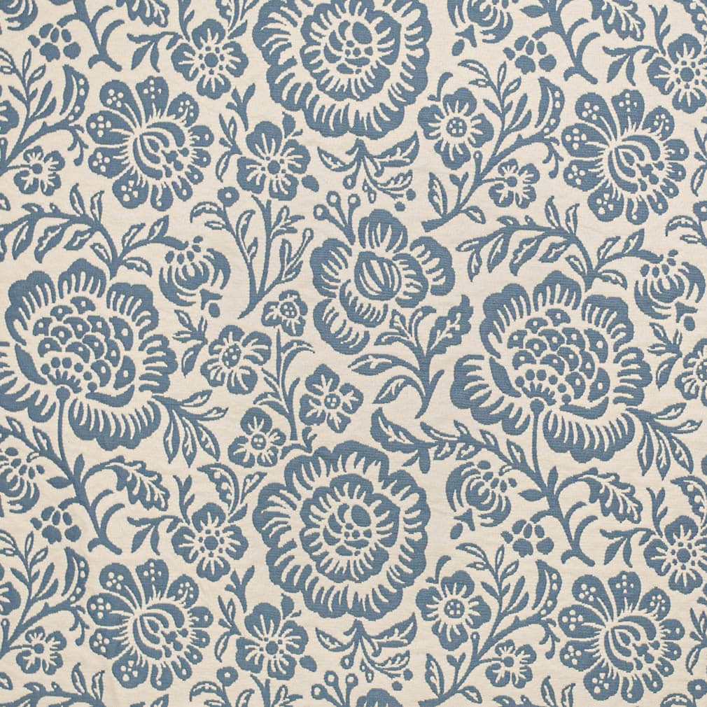 D3592 Floral Blue Bloom Blue Charlotte Fabrics